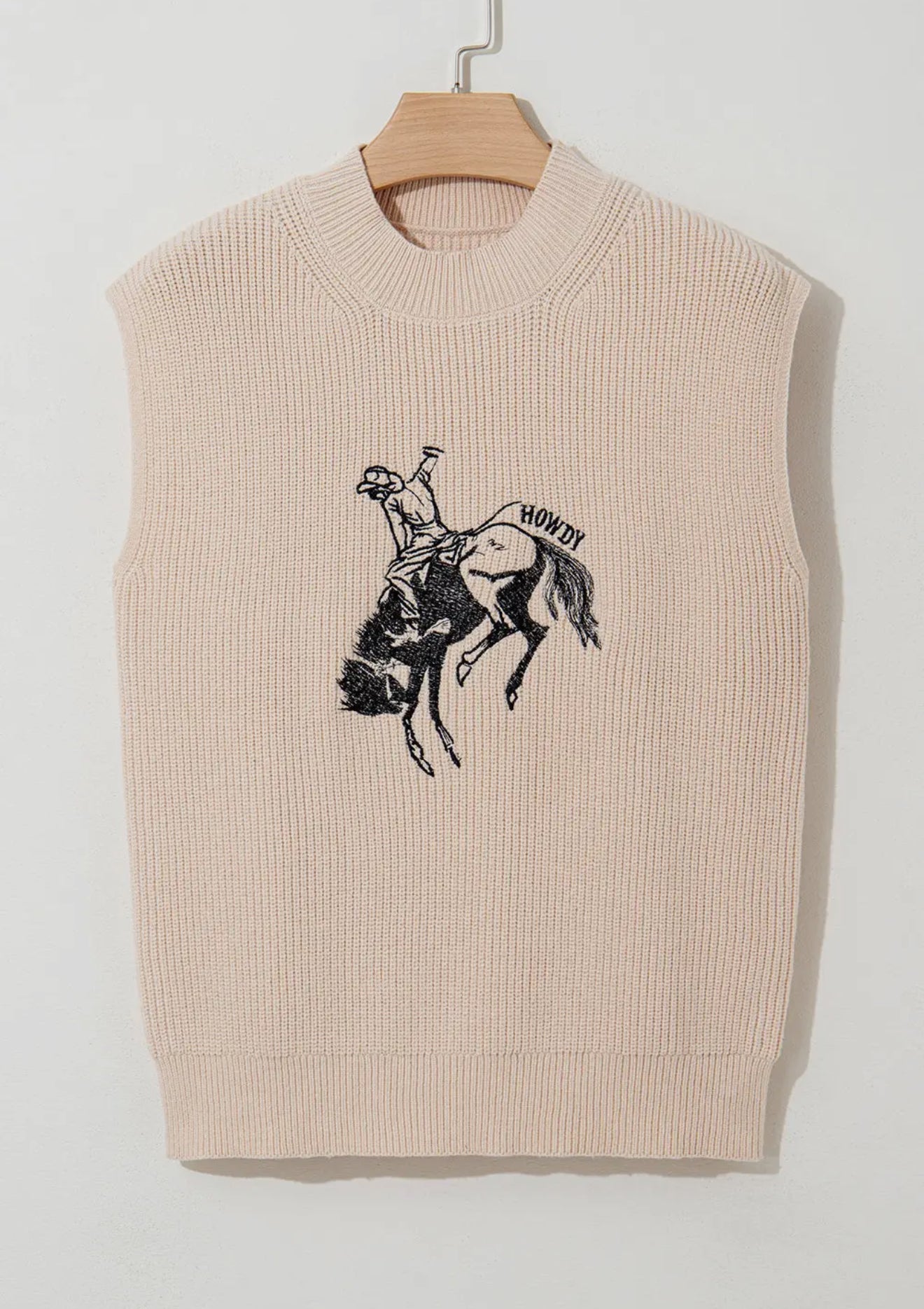 Bronc Horse Oatmeal Vest