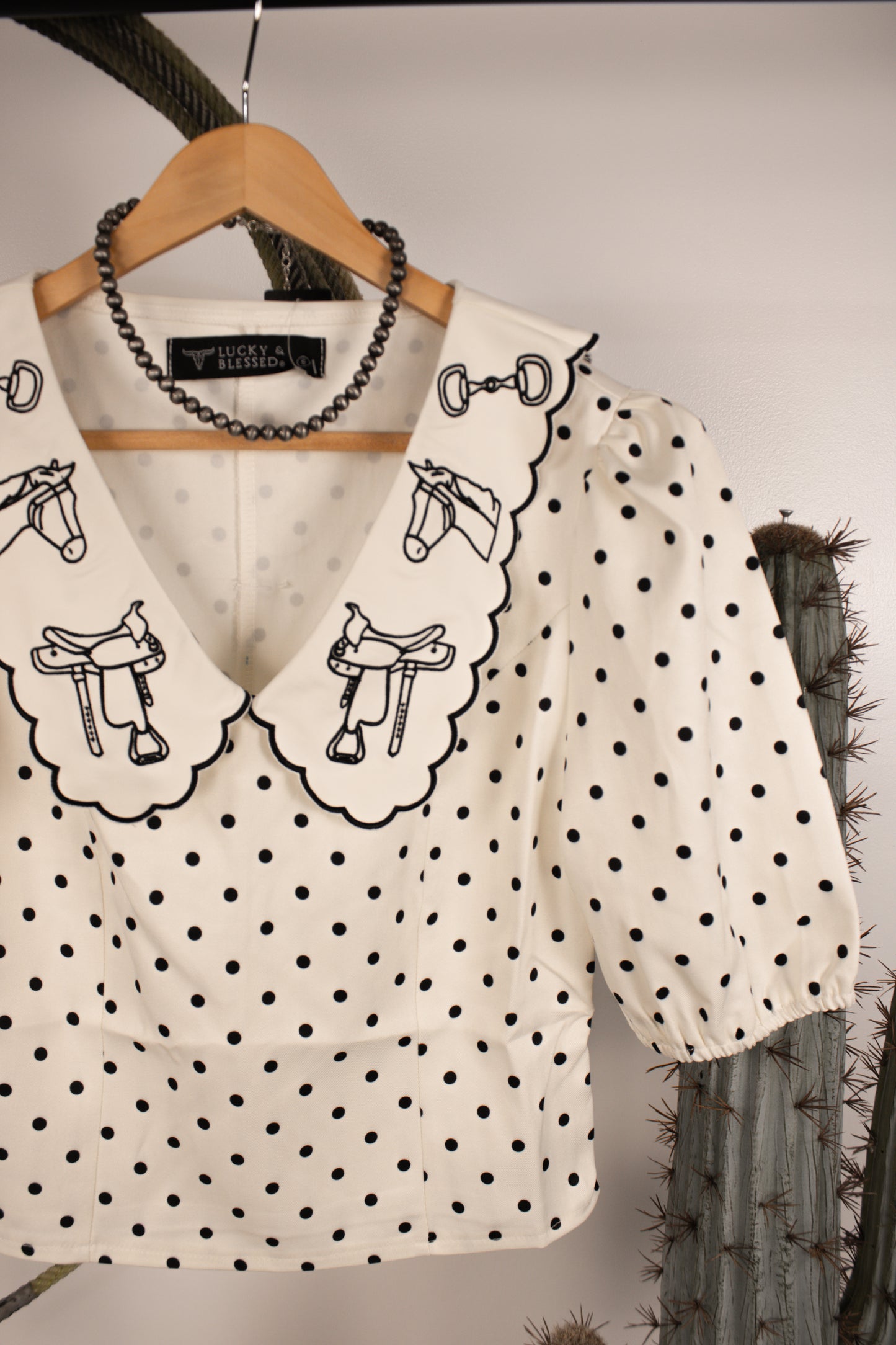 Polka Dot Western Top