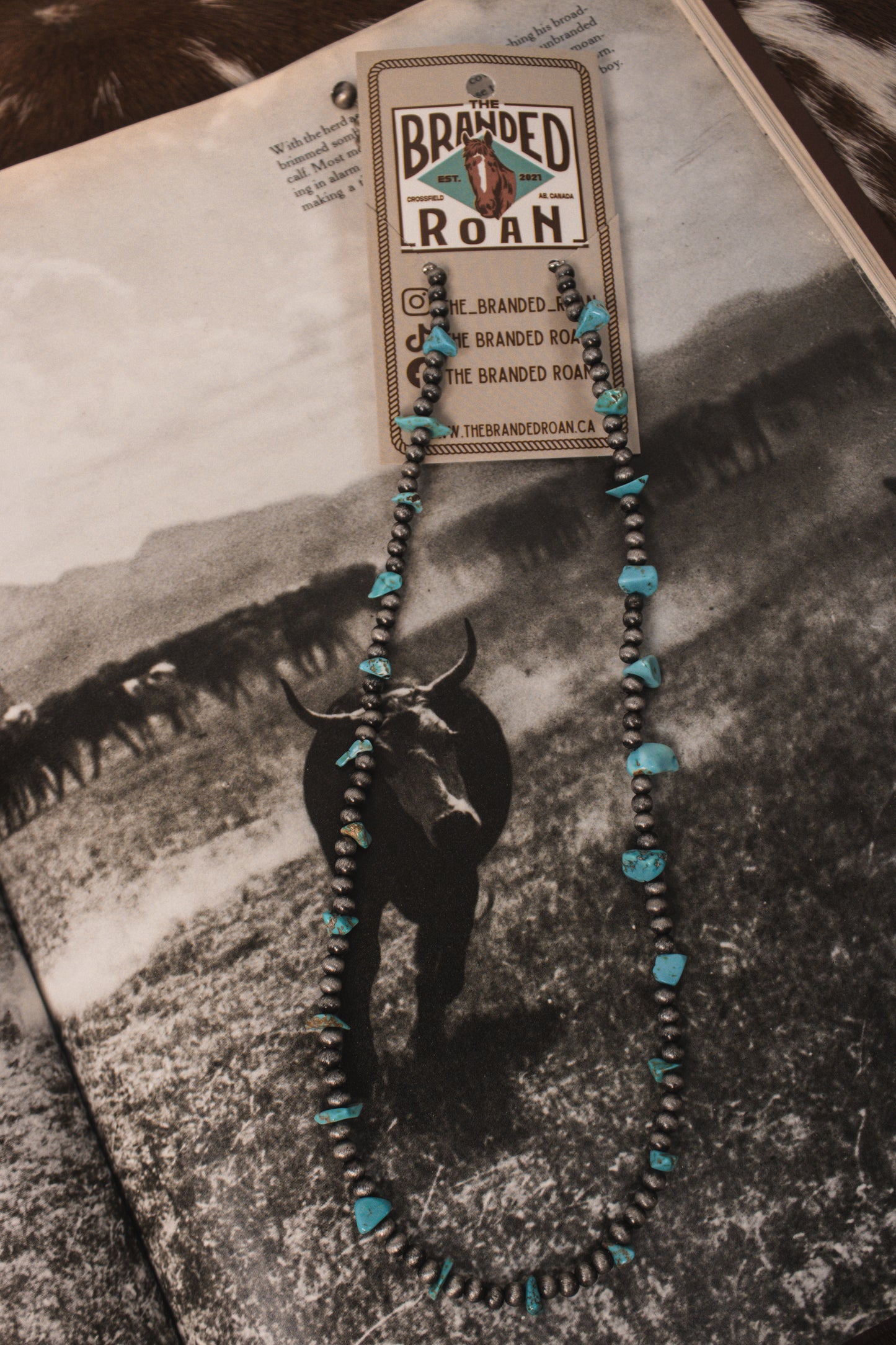 Turquoise Chip & Pearl Necklace