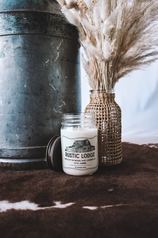 12oz Mason Jar Soy Candle - Rustic Lodge