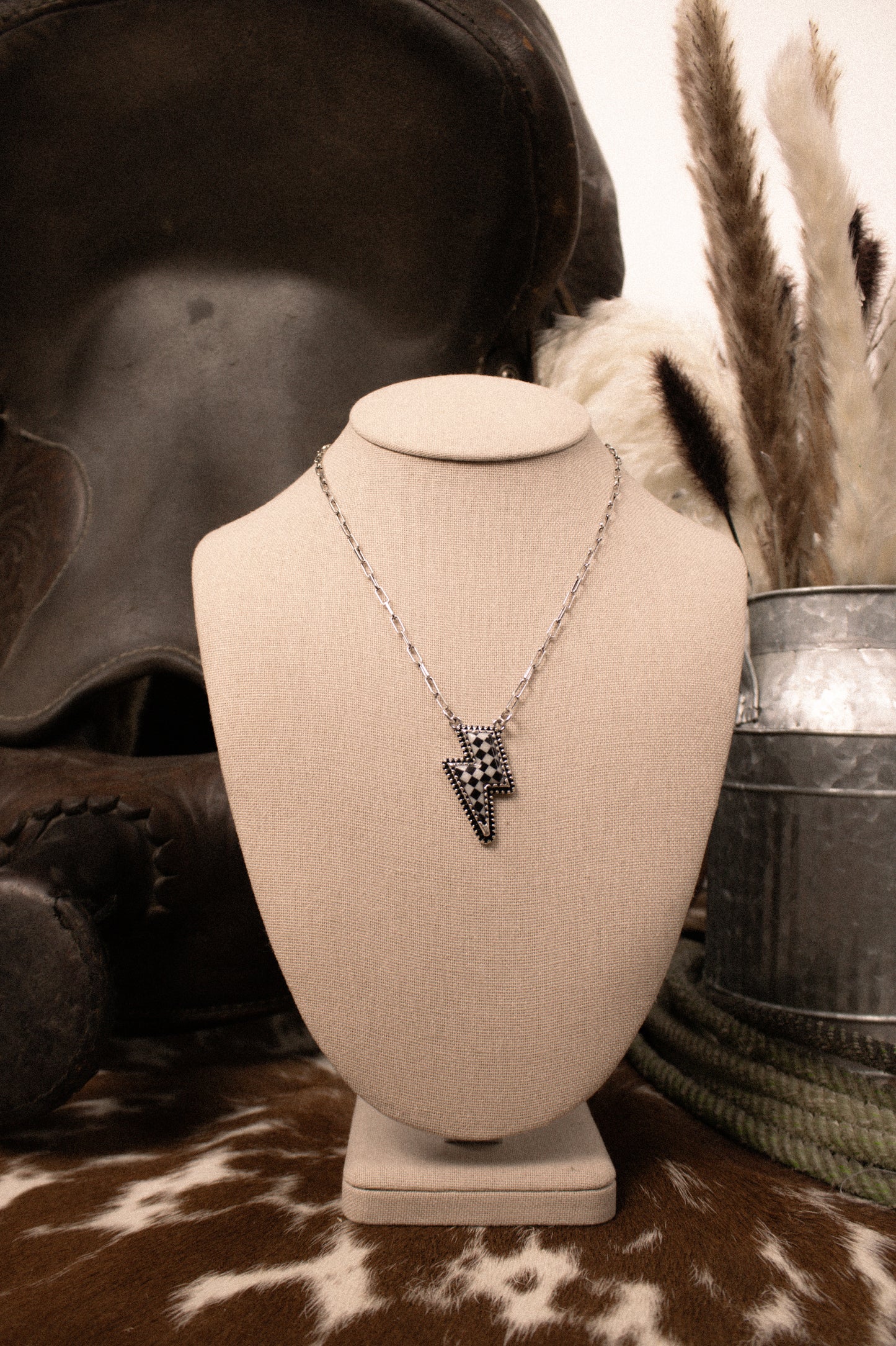 The Checkered Bolt Necklace