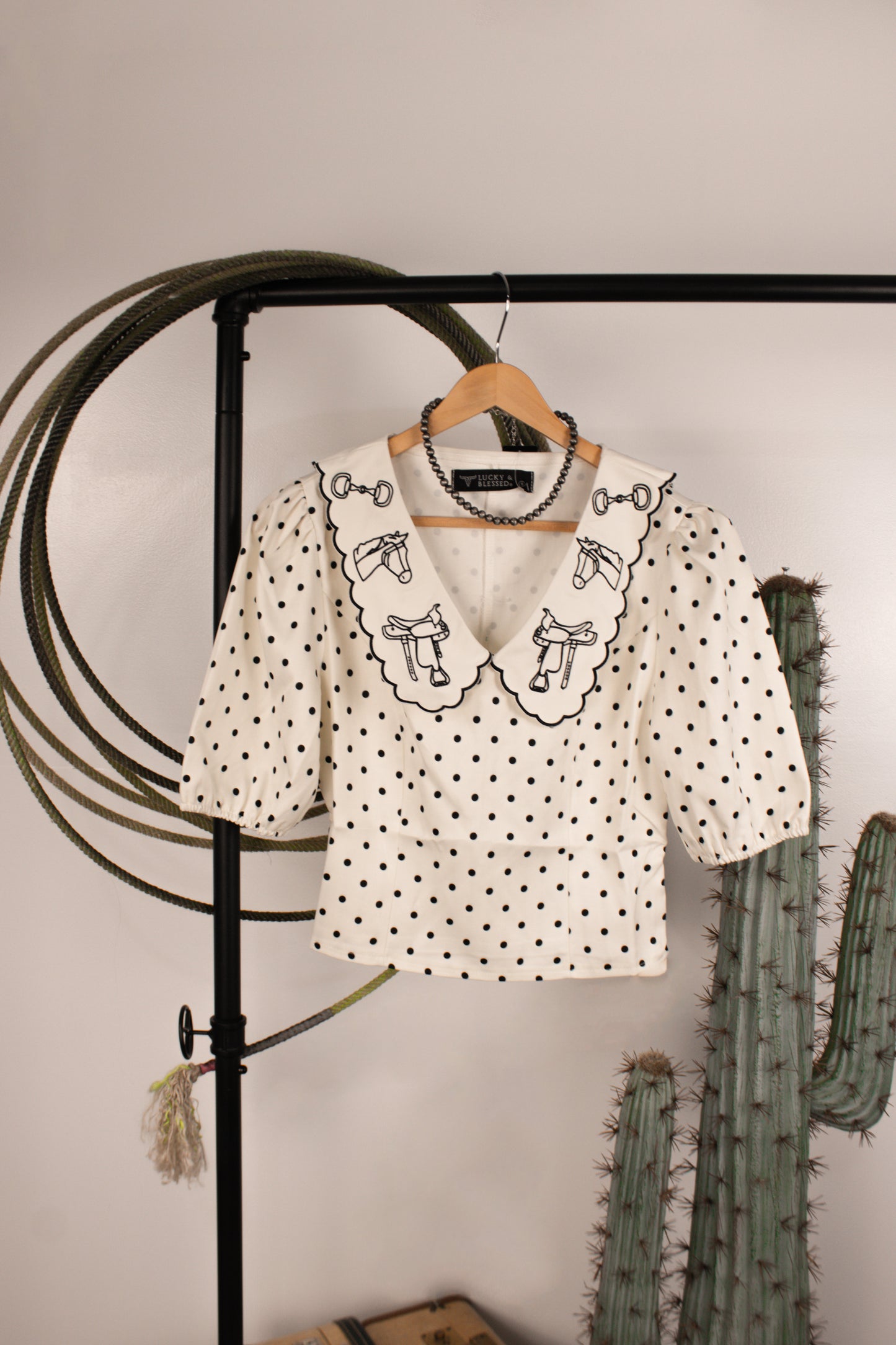 Polka Dot Western Top