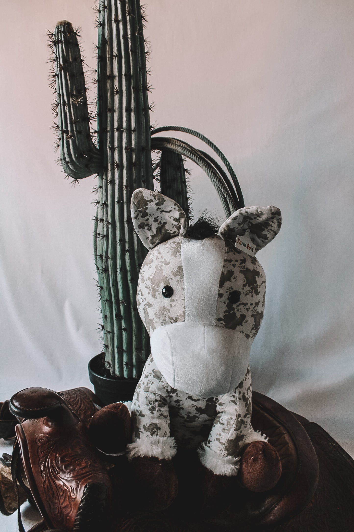 Tan Cow Print Farm Pal