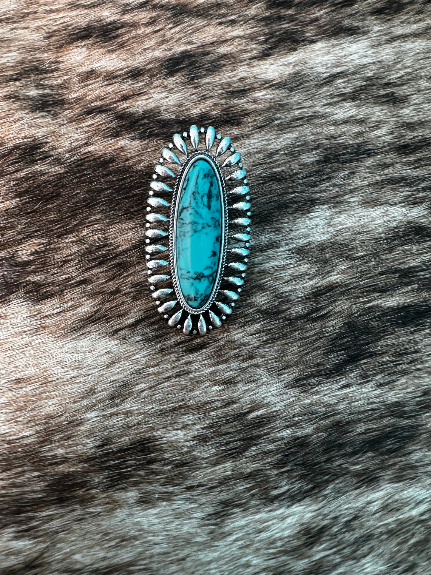 The Branded Roan - Turquoise Stone Ring