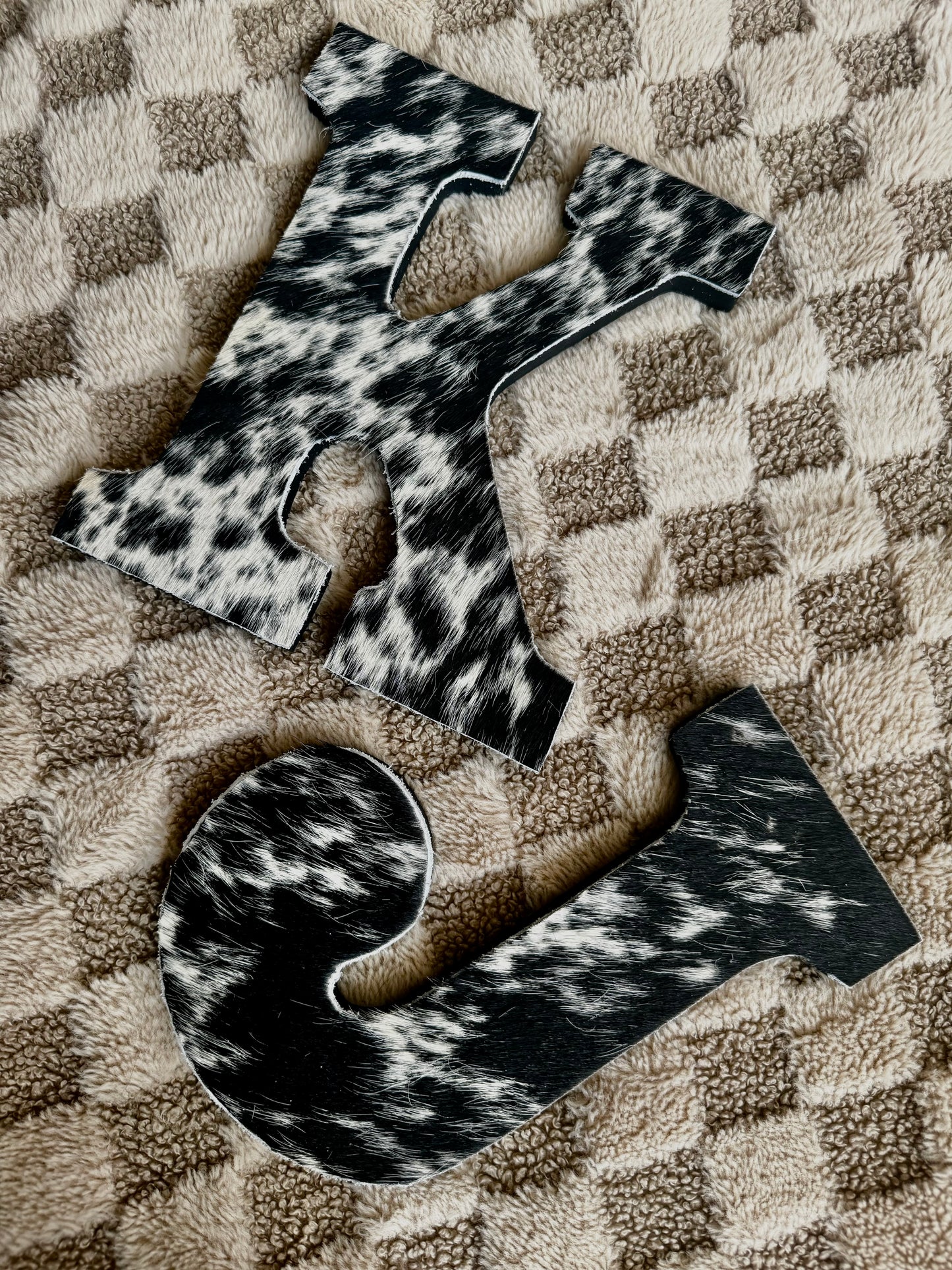 The Branded Roan - Cowhide Decor Letters