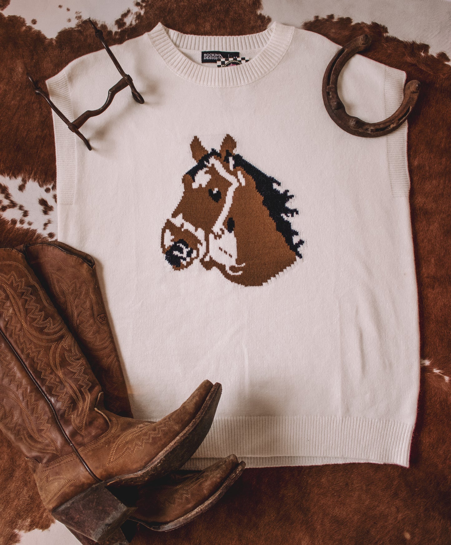 Western Horse Sweater Vest