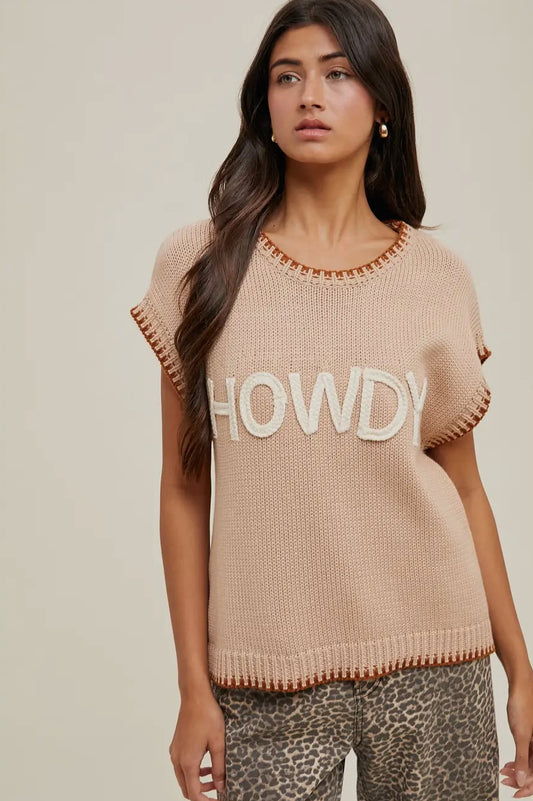 Howdy Contrast Stitch Vest