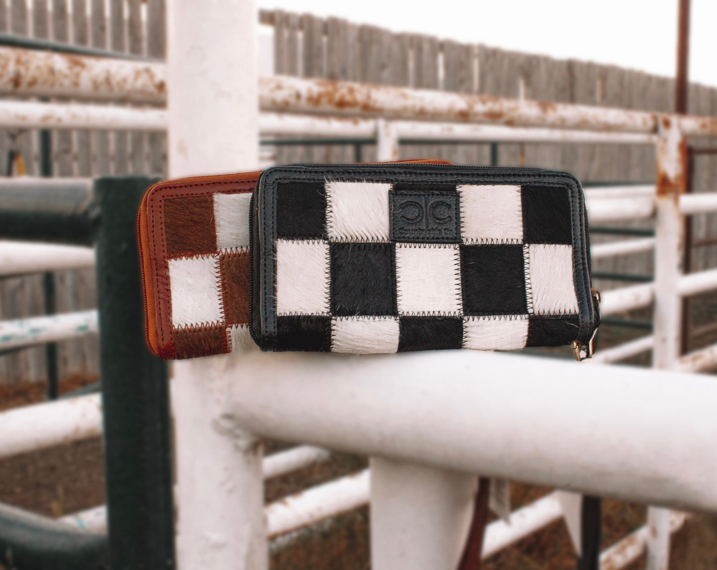 Checkered Cowhide Wallet