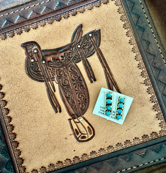4 Stone Turquoise Native Made Earrings