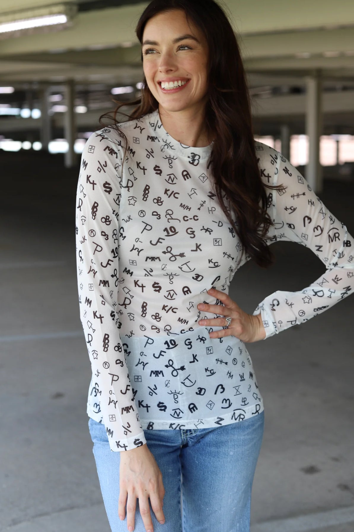 Mesh Branded Top