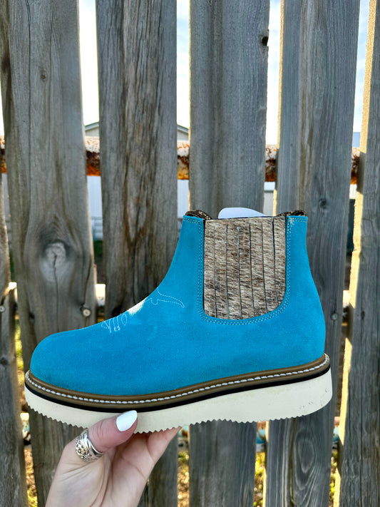 The Branded Roan - Turquoise Cowpoke Boots