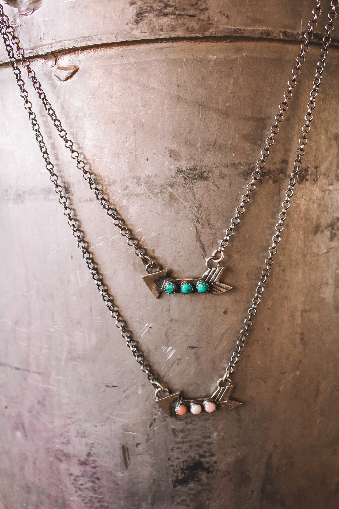 Authentic 3 Stone Arrow Necklace