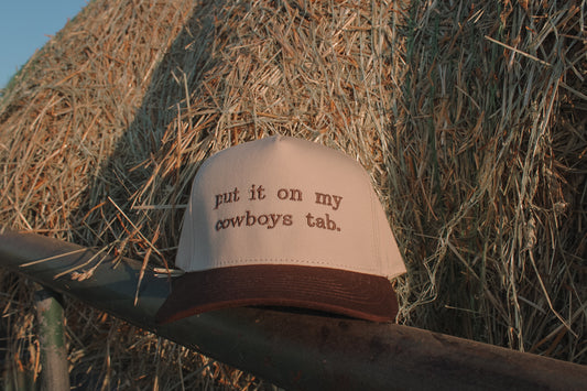 Put It On My Cowboys Tab Brown Cap