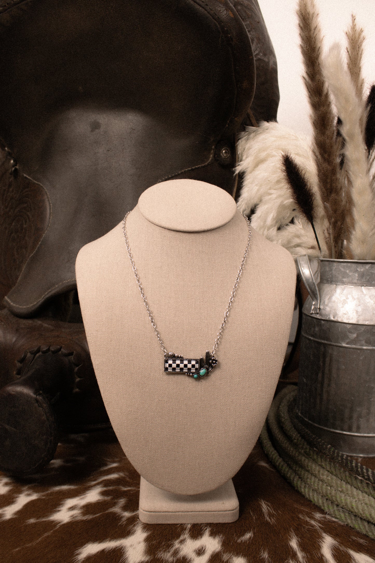 The Checkered Cactus Necklace