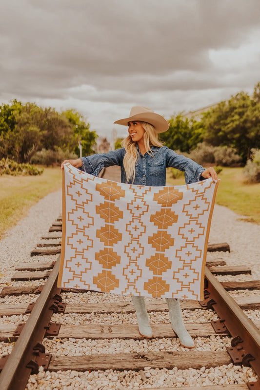 Western Grande - Tan Southwest Baby Blanket