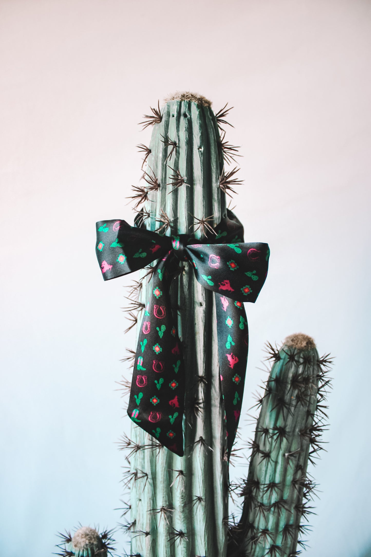 Black Silk Twilly with Prickly Pears & Bucking Horse