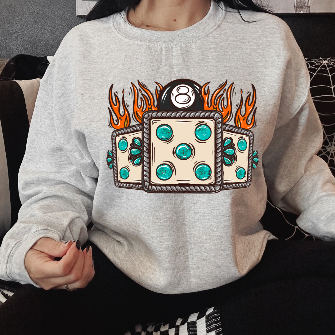 The Branded Roan - Dice & 8 Ball Crewneck