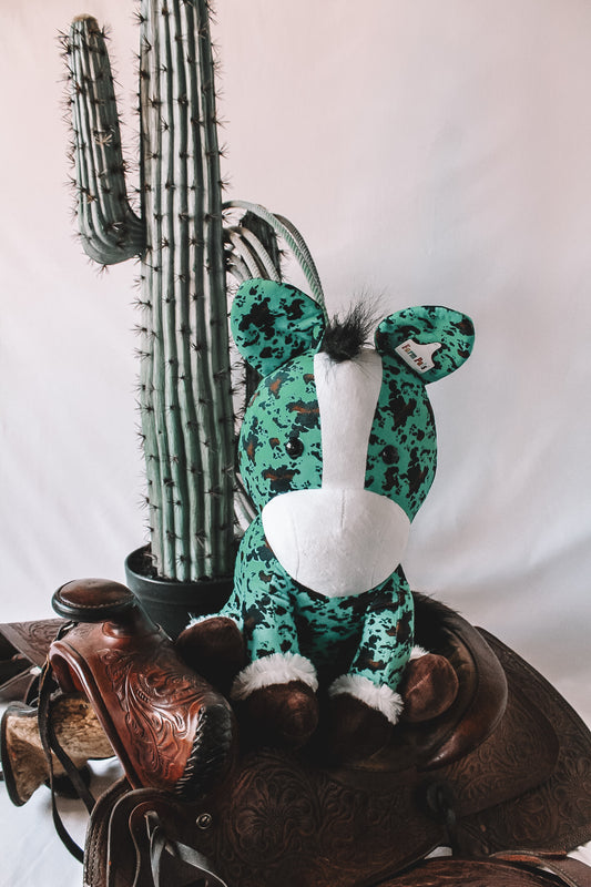 Turquoise Cowhide Print Farm Pal