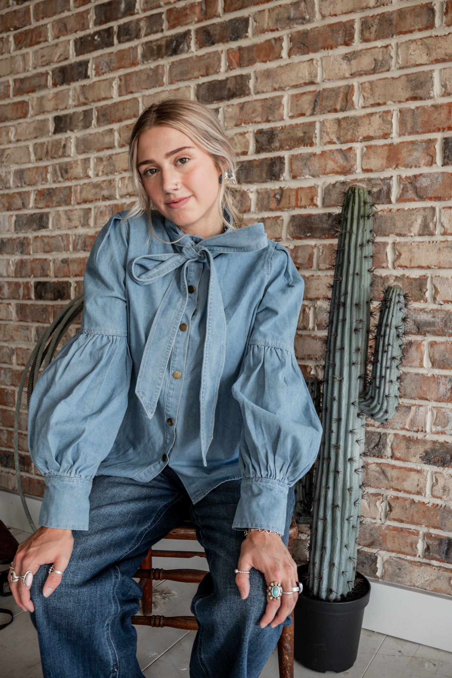 Denim Days Tie Top