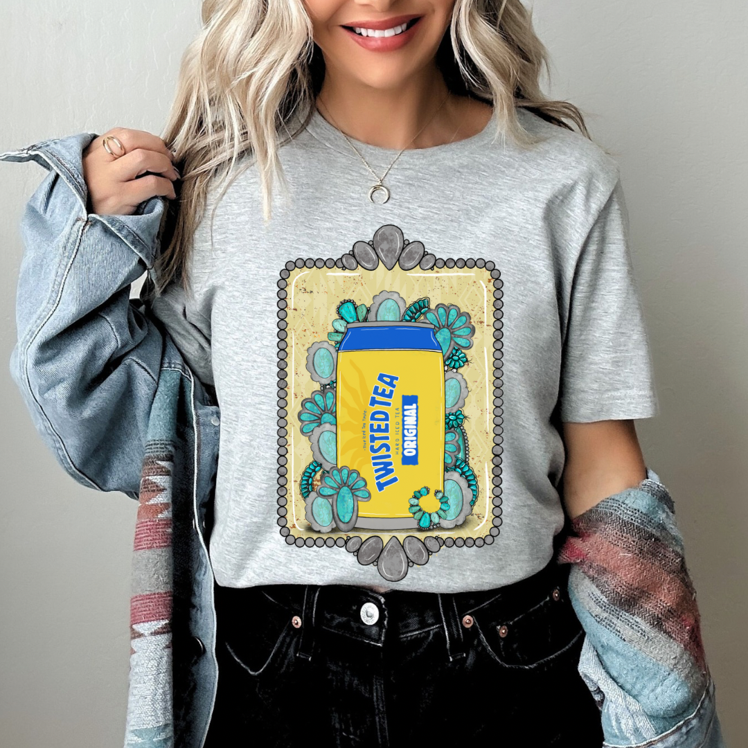 The Branded Roan - Twisted Tea & Turquoise Tee