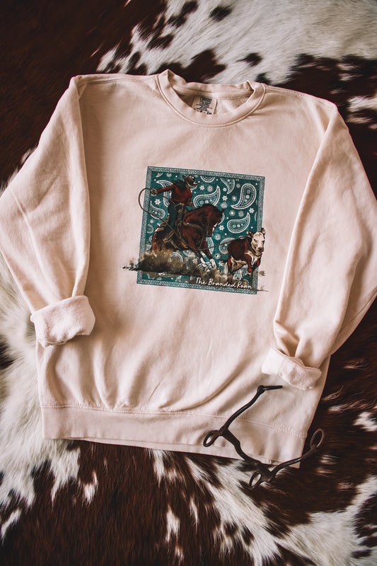 Blue Paisley Breakaway Crew