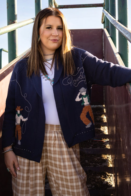 The Howdy Knit Cardigan - Navy