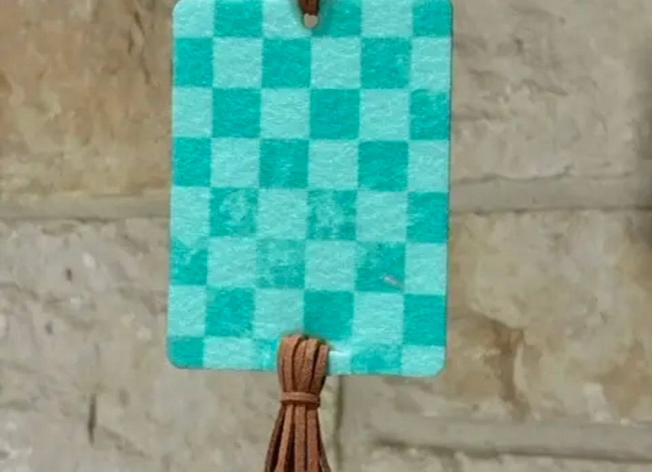 The Branded Roan - Turquoise Checkered Felt Freshie