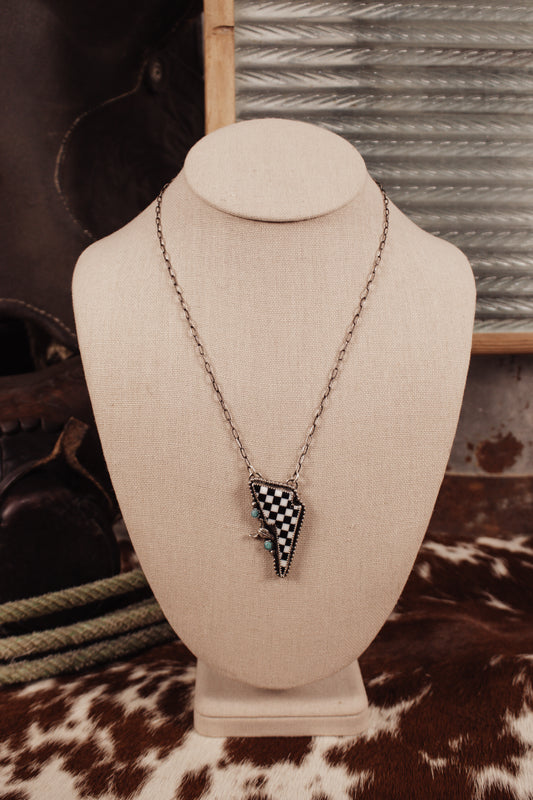 Checkered Bolt Necklace