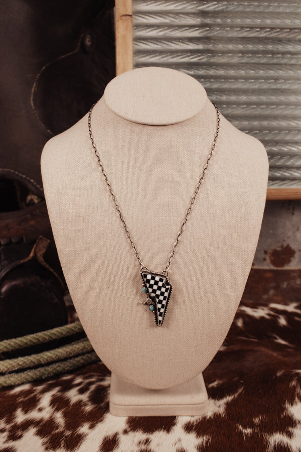 Checkered Bolt Necklace