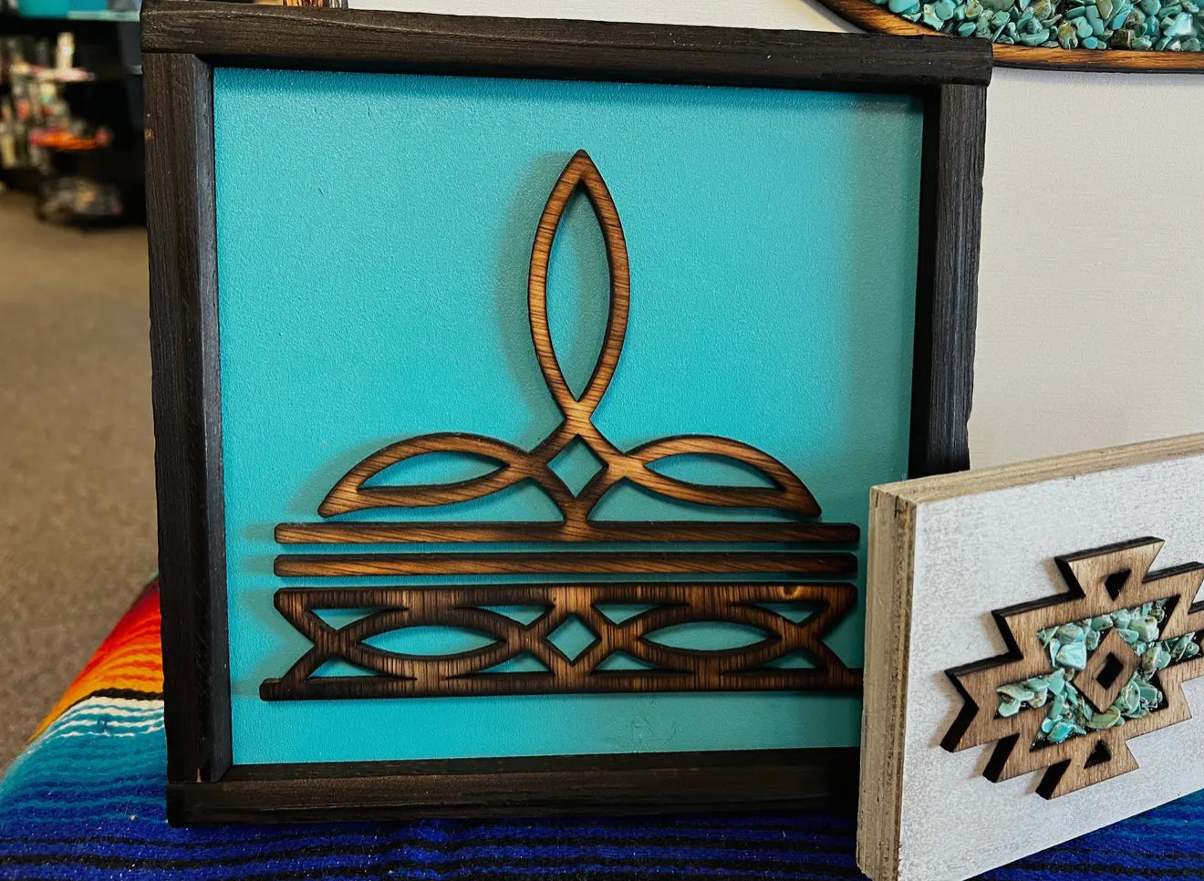 Turquoise Boot Stitch Sign