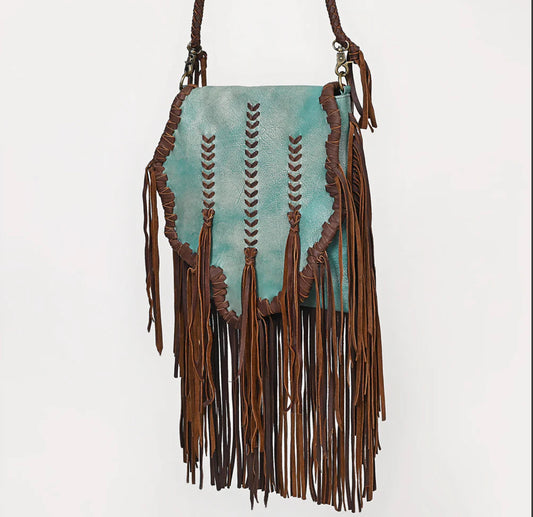 Crossbody Turquoise Fringe Bag
