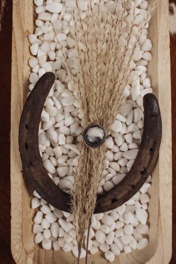 White Buffalo Round Ring