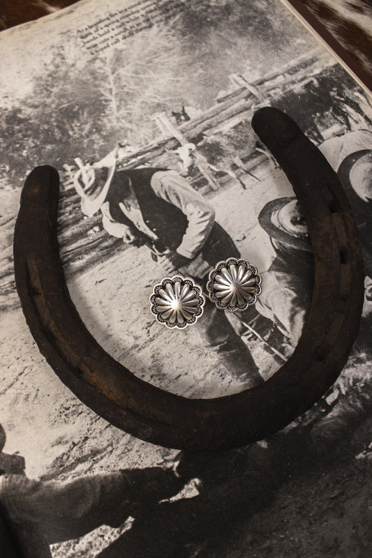 Faux Silver Concho Studs