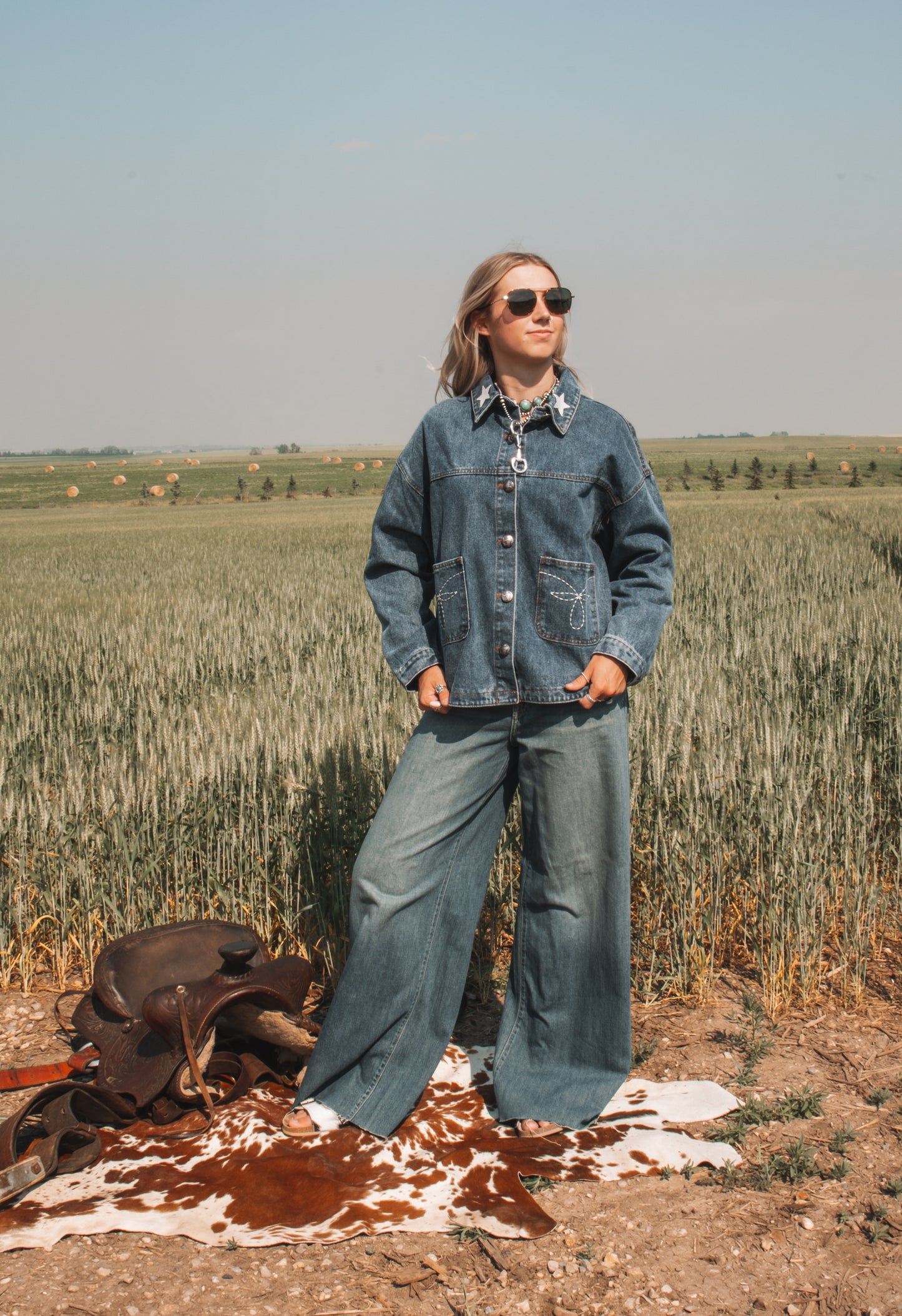Saddle Up Cowgirl Denim Jacket