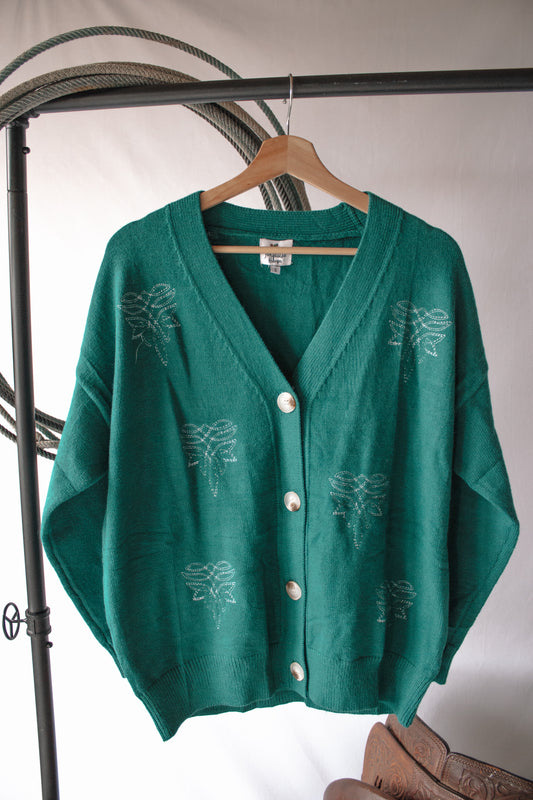 Boot Stitch Button Cardigan