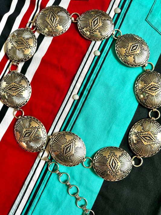 The Branded Roan - Aztec Concho Belt
