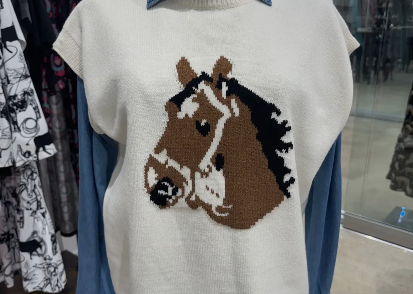 Western Horse Sweater Vest