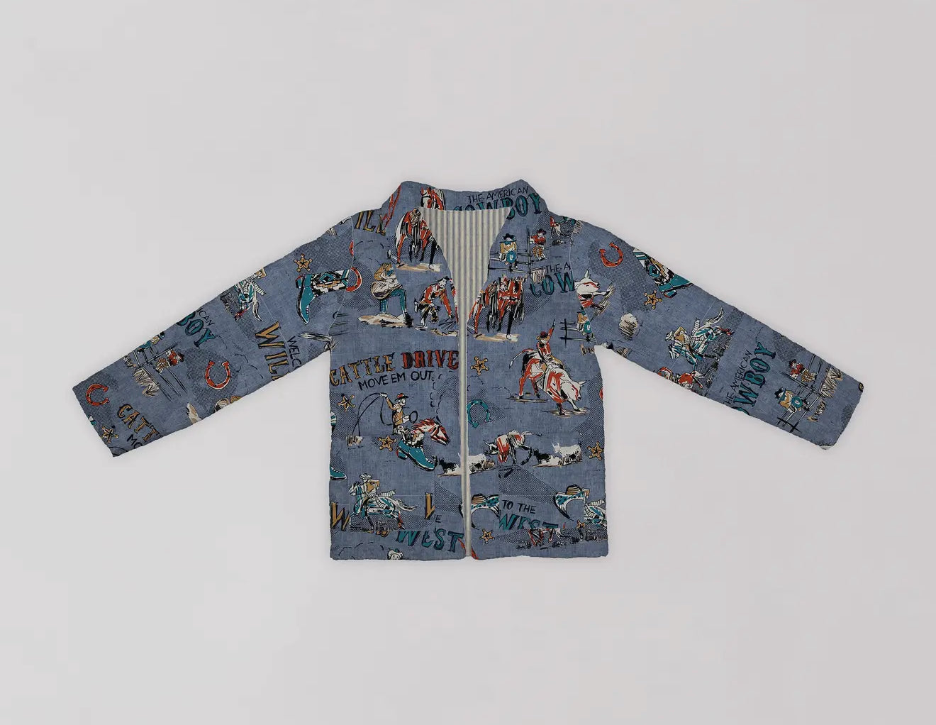 Ida Mae Cattle Drive Chambray Quilted Jacket