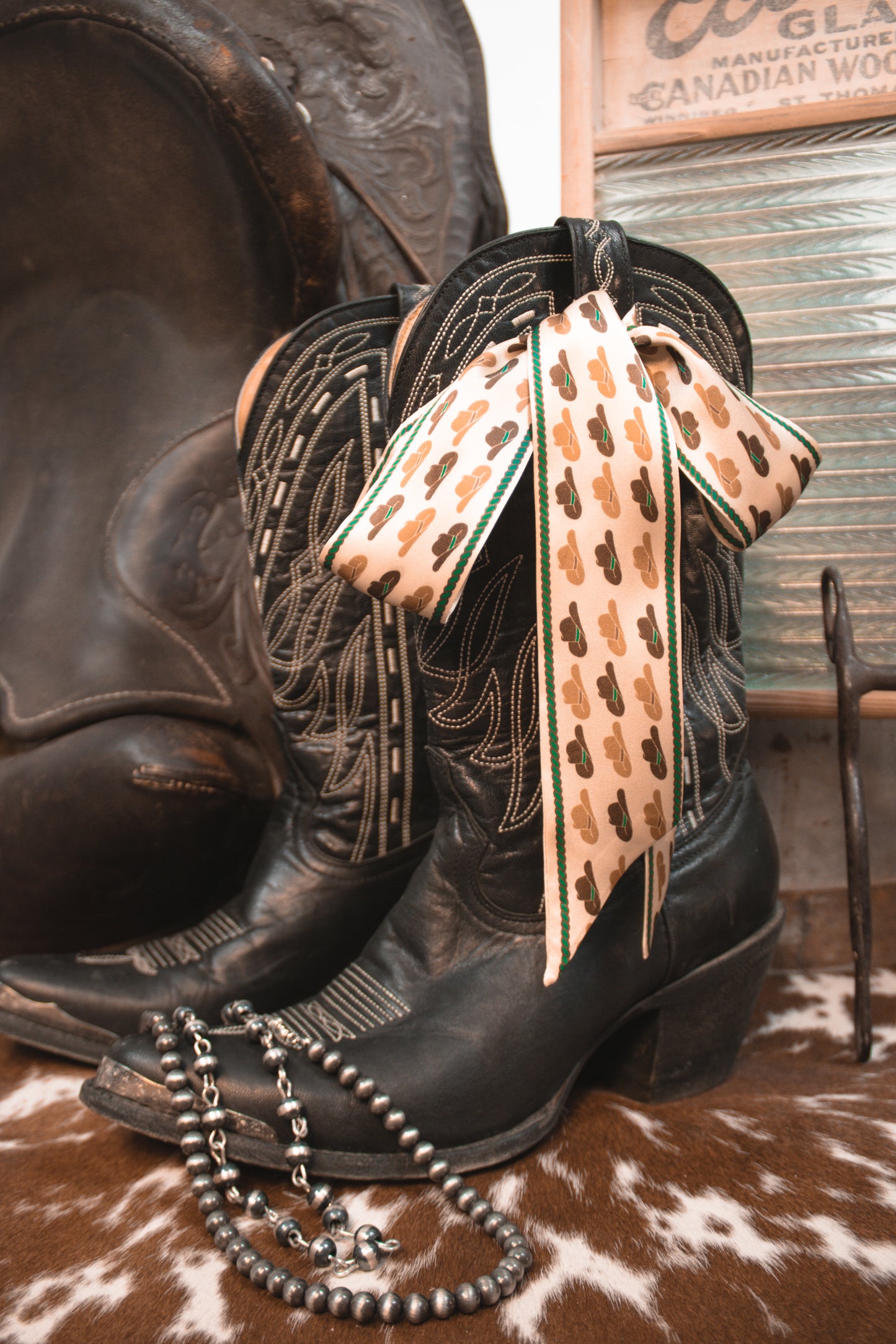 Silk Twilly W/ Cowboy Hats