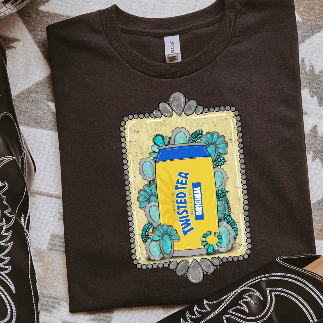 The Branded Roan - Twisted Tea & Turquoise Tee