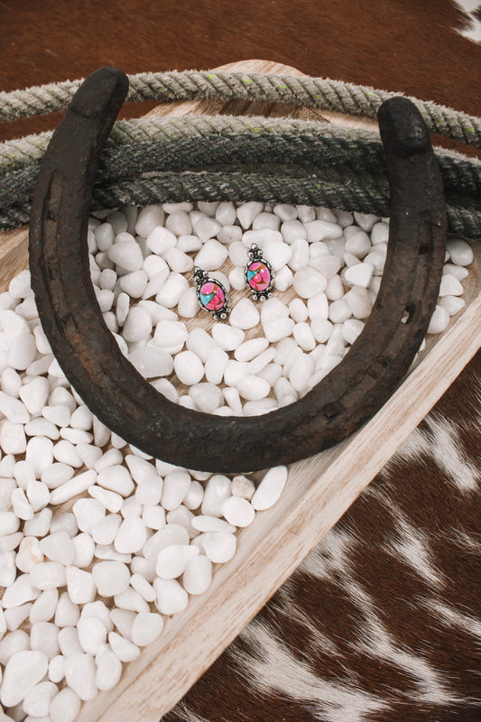 The Pink & Turquoise Stetson Earrings