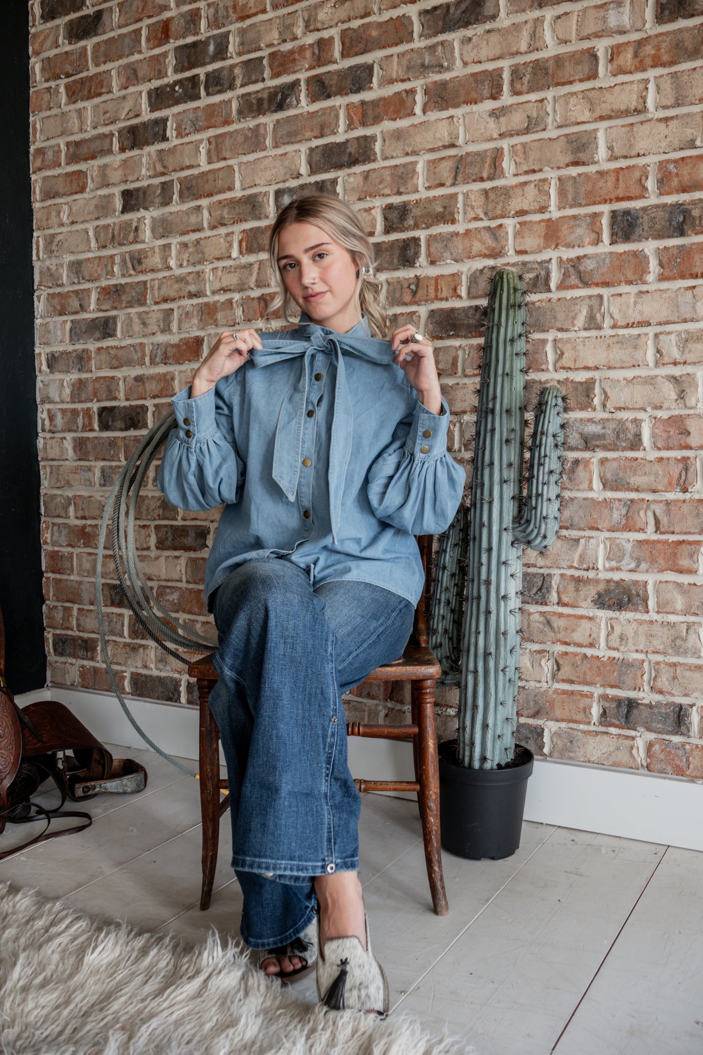 Denim Days Tie Top