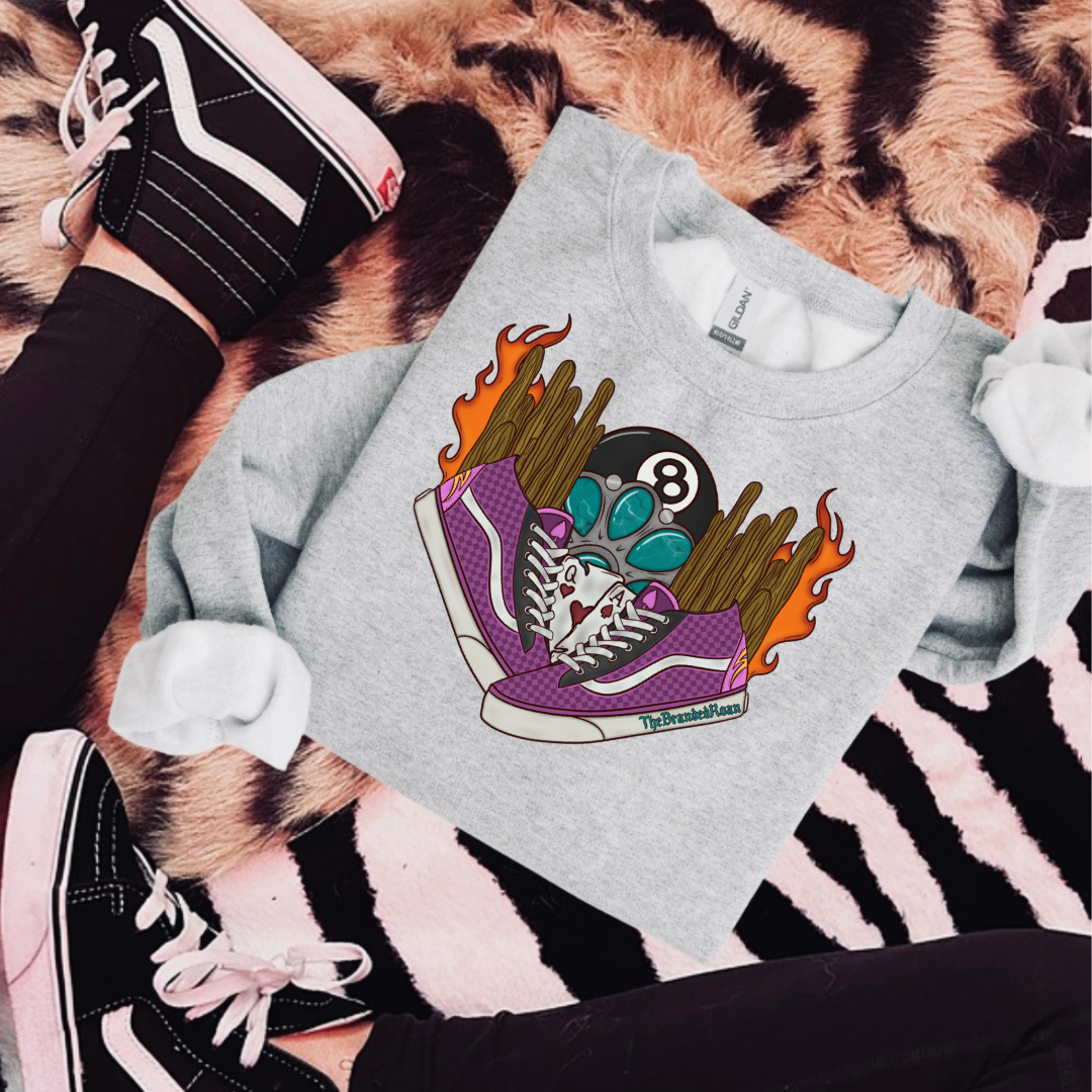 The Branded Roan - Checkered Shoes & 8 Balls Crewneck