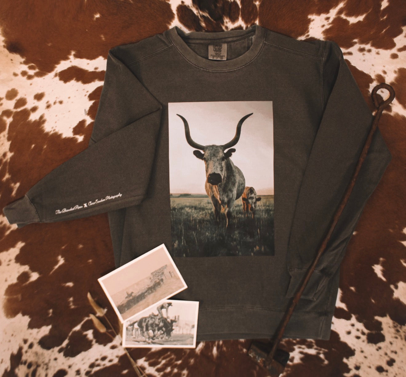 Lipstick the Longhorn Crewneck - The Branded Roan X Ciara Sandum Photography Collab