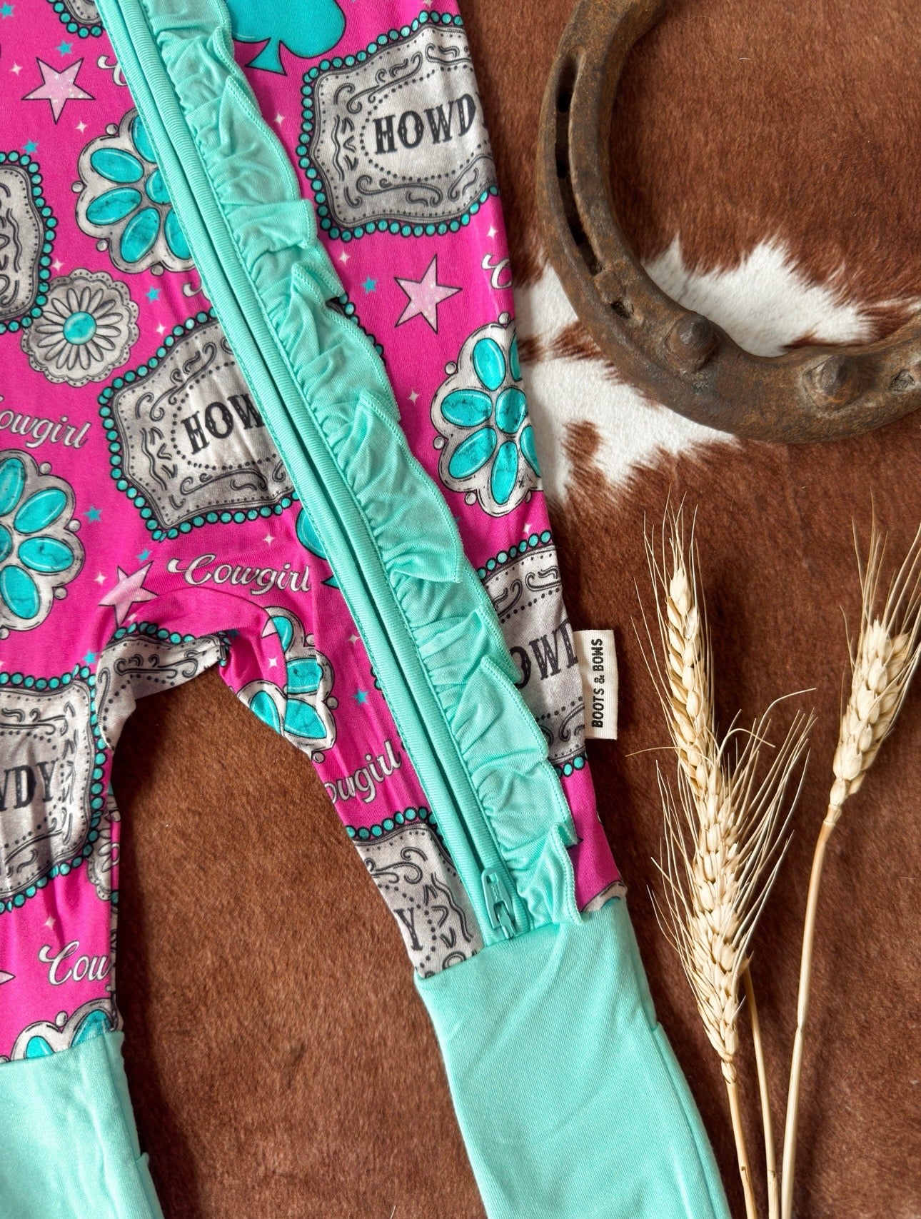 Howdy Buckles Girls Onesie