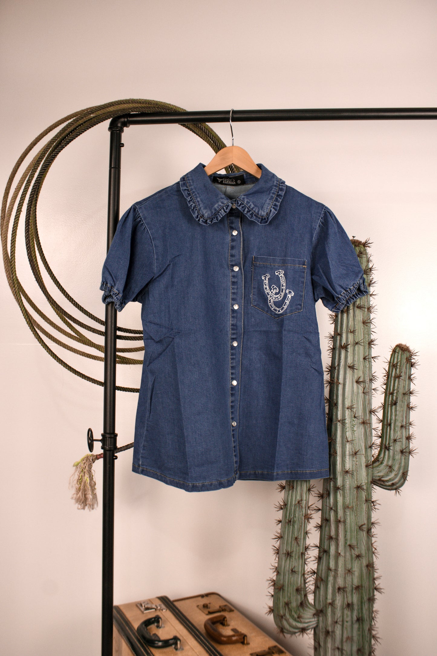 The Lucky Denim Top