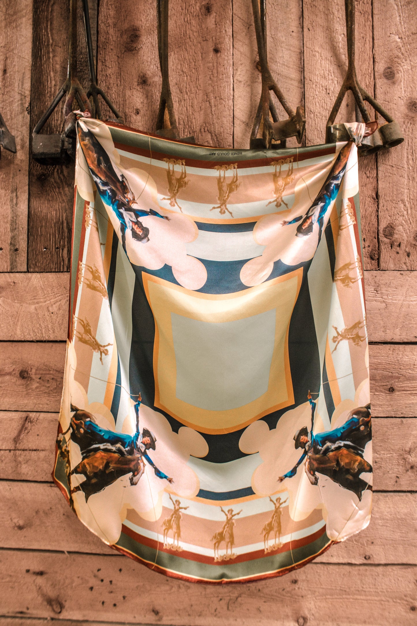 Neutral Flores La Due Silk Scarf