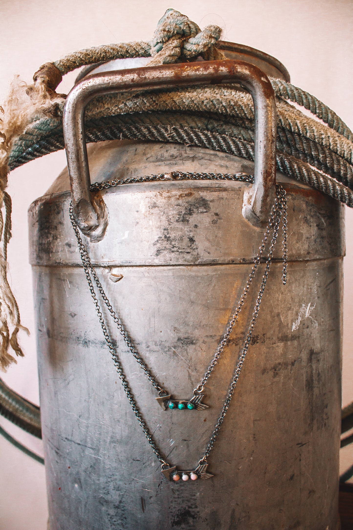 Authentic 3 Stone Arrow Necklace