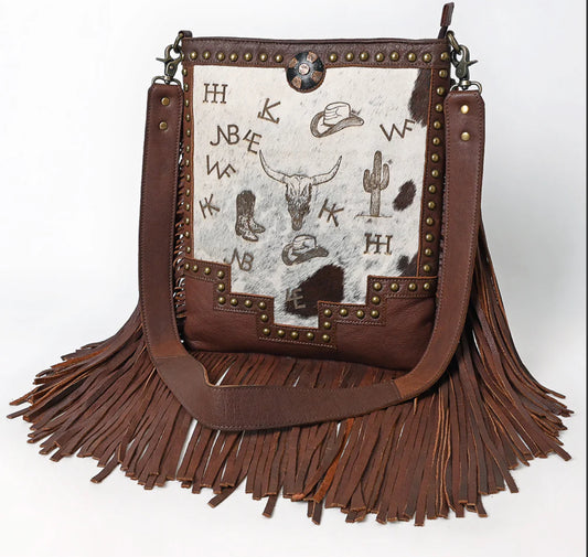 Crossbody Branded Fringe Bag