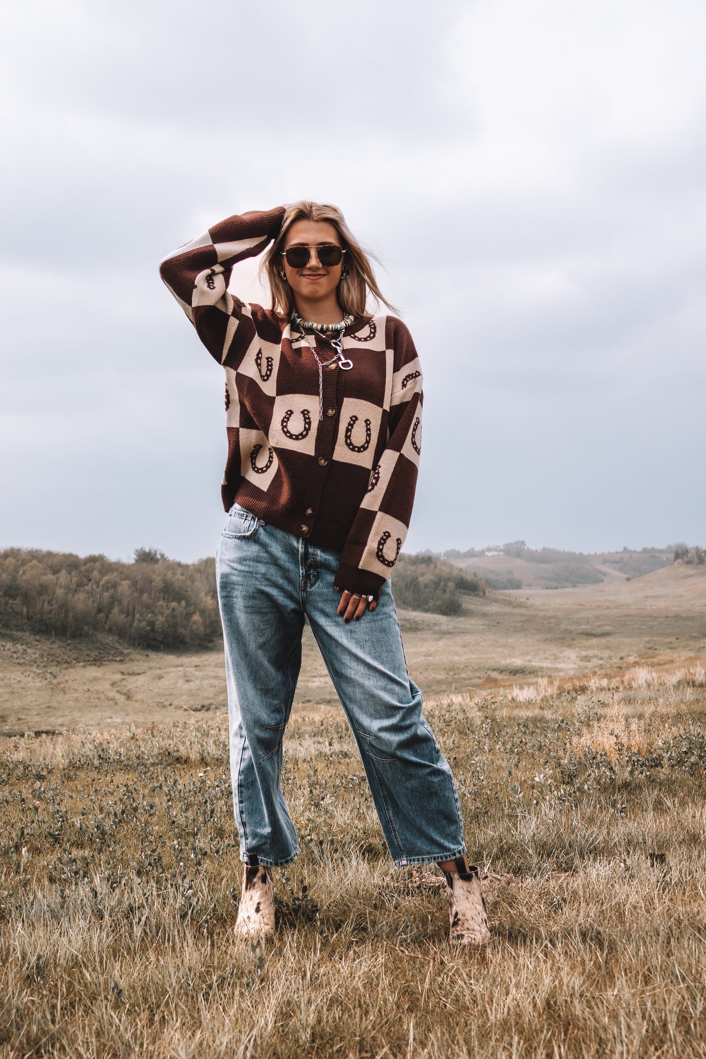 The Horseshoe Check Cardigan